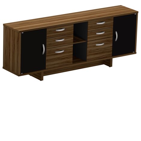 Armário Credenza 3 Gavetas Duplo